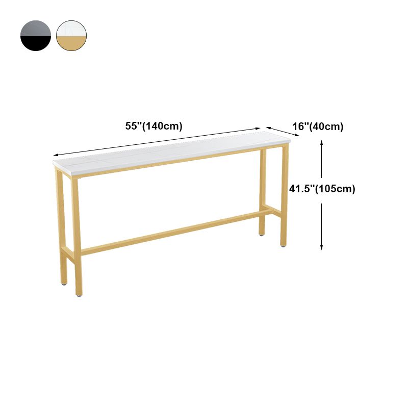 Table à vin de comptoir en marbre avec table rectangle Tableau de chevalet en haut - 41,3 "H