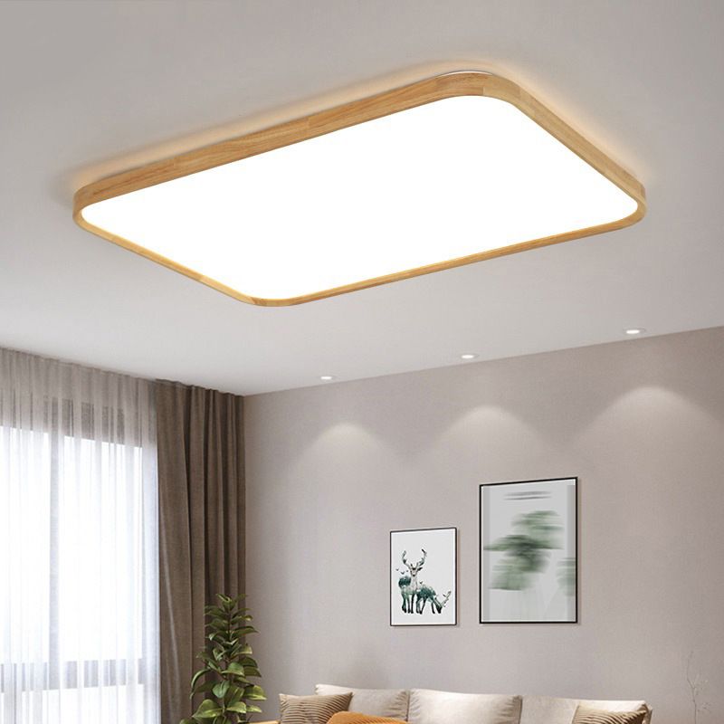 Wooden Ceiling Mount Light Simple LED Ceiling Light with Acrylic Shade for Dining Room