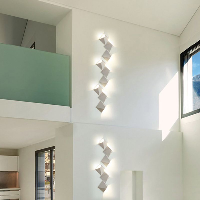 Luces de pared de pared geométricas de aluminio estilo moderno de 1 luces de pared
