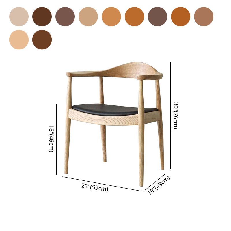 Silla de madera de fresno de estilo tradicional, juego de sillas de comedor de cocina con brazo trasero abierto