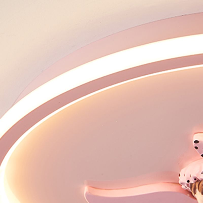 Lámpara de techo LED para dormitorio moderno con montaje empotrado de metal circular con 1 luz