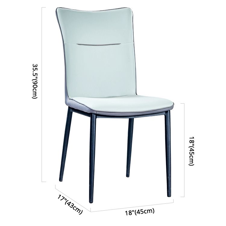 Home Scandinavian Side Chair Indoor Solid Back Metal Dining Room Chair