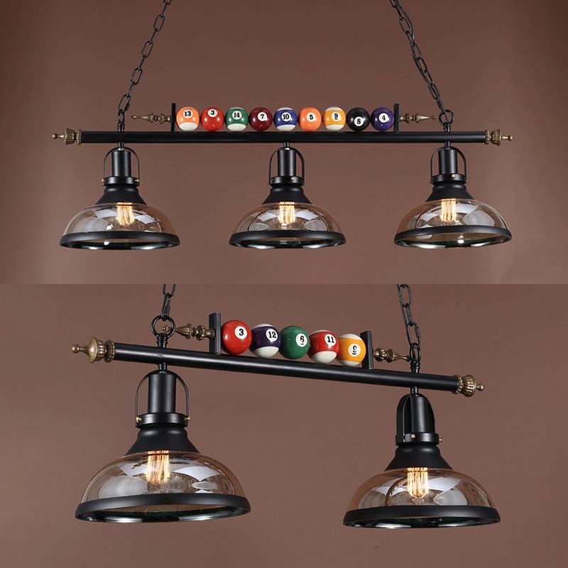 Industrial Style Hanging Lamp Bowl Shape Island Light Fixture for Bar (Included Balls)