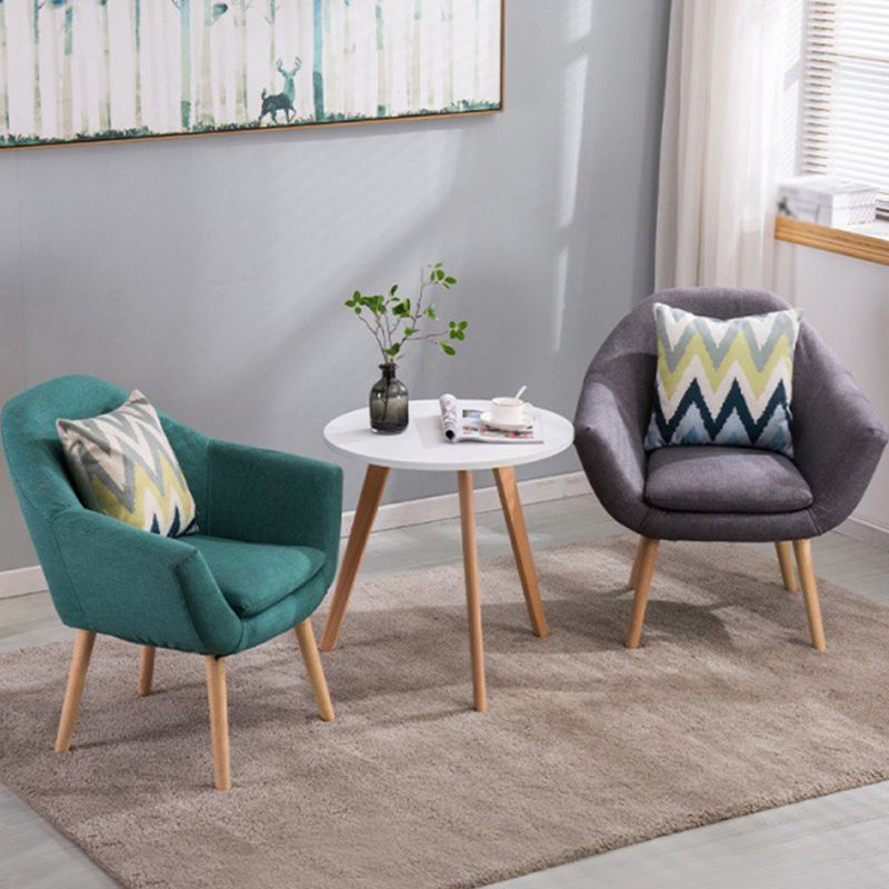 Linen Arm Chair 28.74" L x 24.80" W x 30.31" H Flared Arms Accent Chair with Pillow Back