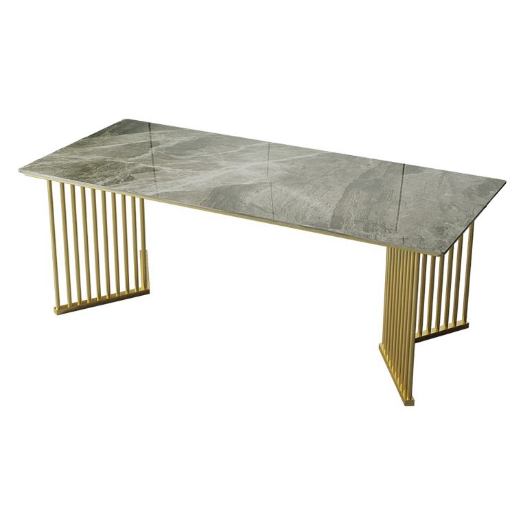 Metal Traditional Luxury Rectangle Table Indoor Table Top Top Fortered en pierre pour la cuisine et la salle à manger