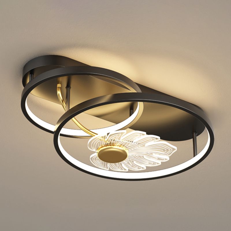 Luminaires semi-encastrés de forme géométrique Luminaires semi-encastrés modernes en métal noir