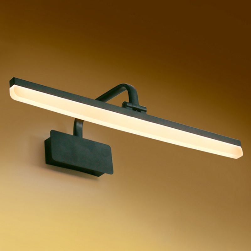 Metal Linear Shade Wall Sconce Modern Style 1- Light Mirror Wall Mount Light in Black
