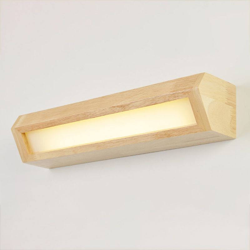 Moderne Stil Leuchte Rechteck Form Holz 1-Licht-Wandhalterlicht Licht