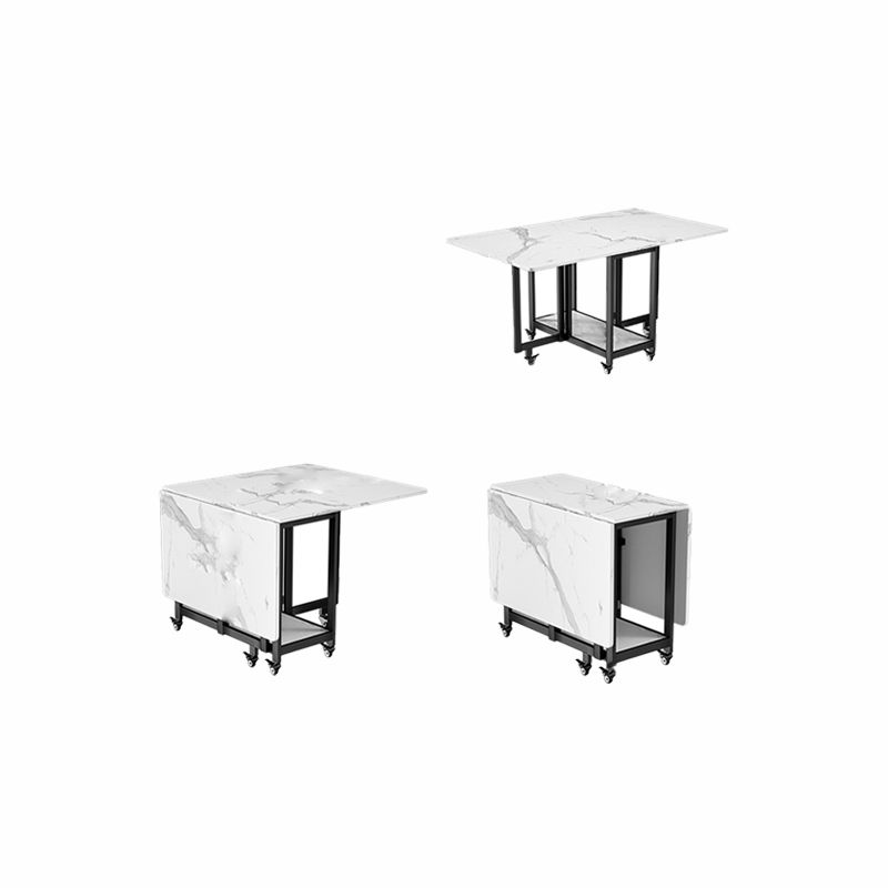 Simplicity Style Rectangle Wood Dining Site Table with Drop-Leaf