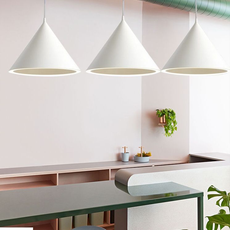 Conical Pendant Lighting Fixture Minimalist Style LED Metal Hanging Ceiling Light