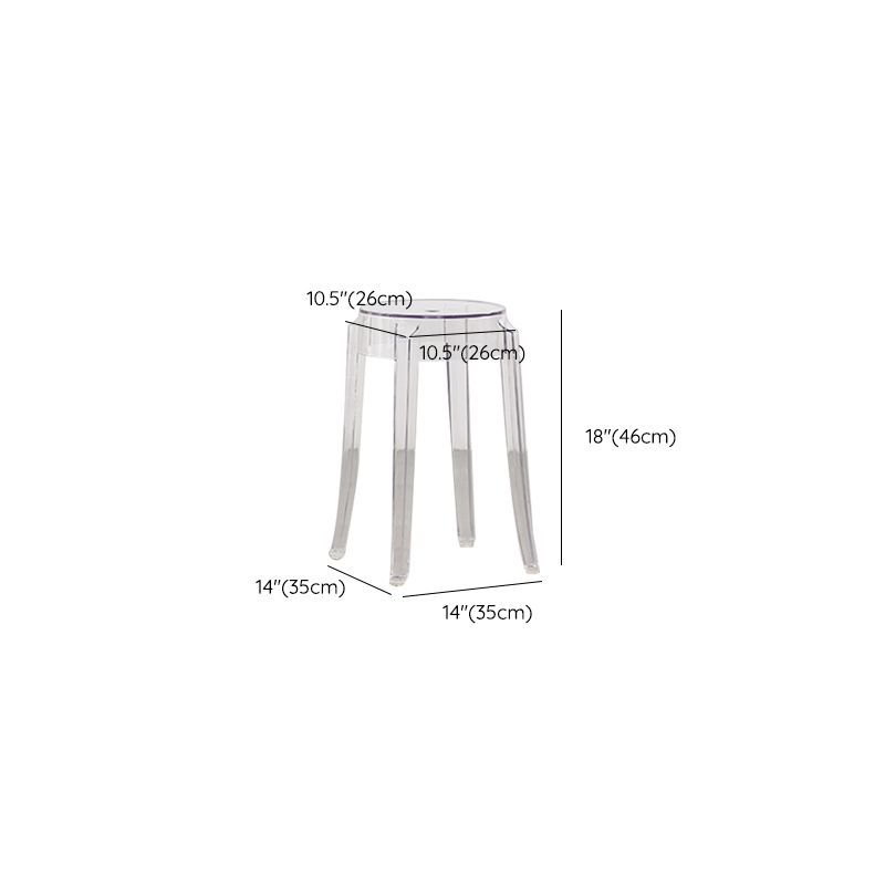 Industrial Backless Counter Stool Acrylic Counter Height Stools for Kitchen