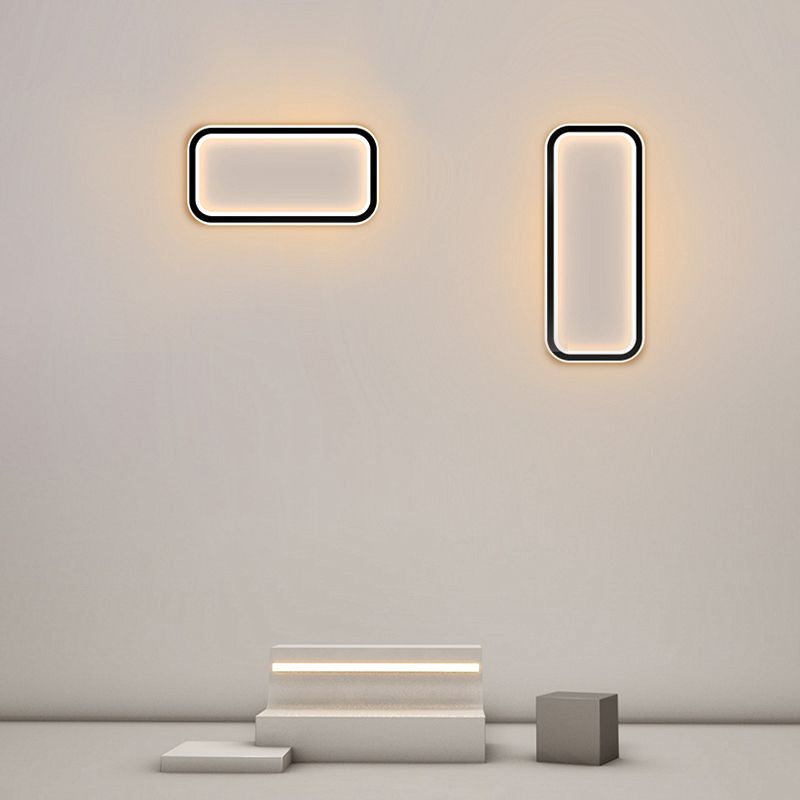 Rectangle Shape Metal Wall Light Modern Style 1 Light Wall Mounted Lamp