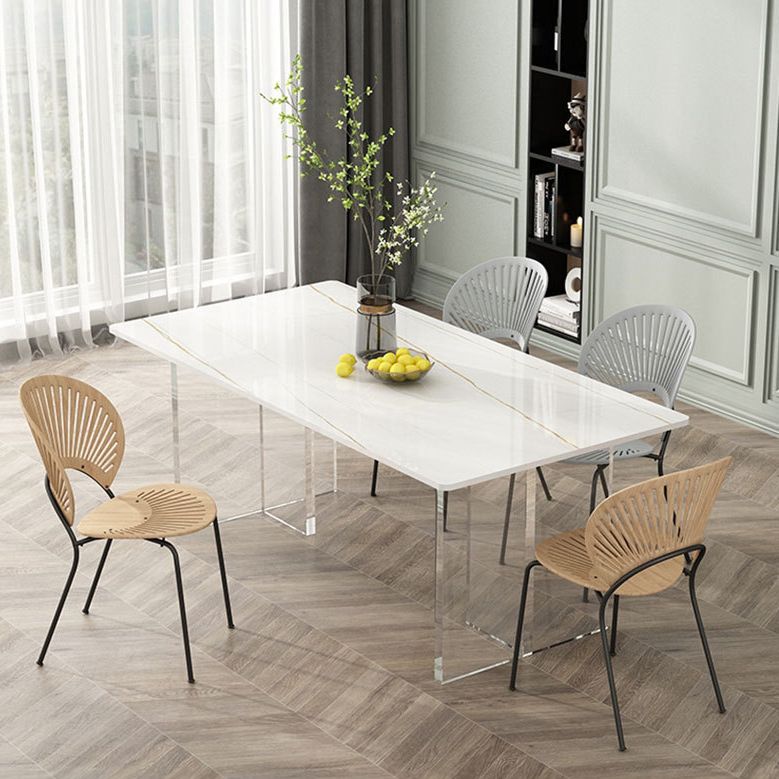 Stone Top Table Traditional Luxury Dining Table with Double Pedestal Base