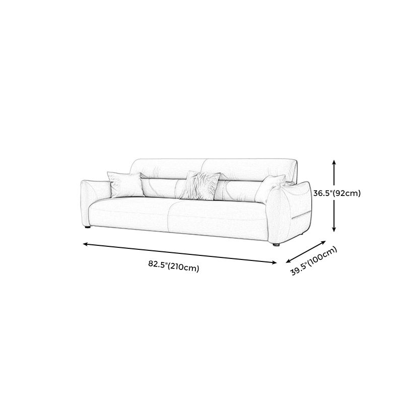 Stain Resistant Stationary Faux Leather Living Room Square Arm Sewn Pillow Back Sofa