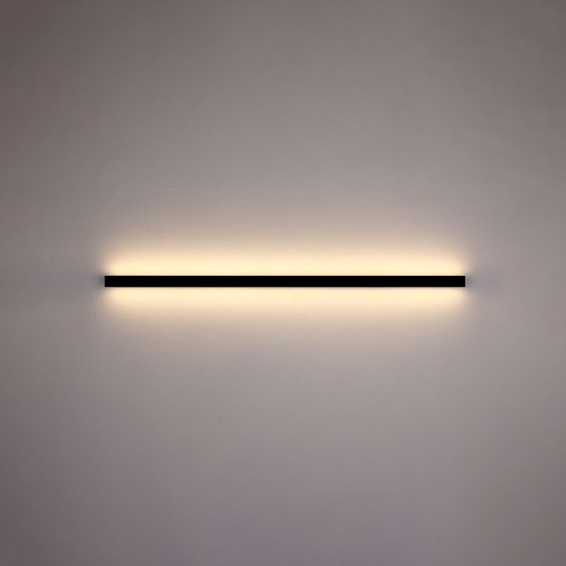 Moderner einfacher Stil Linearer Schatten Wandleuchten Metal 1 Leichte Leuchten im schwarzen Finish