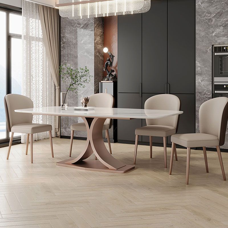 Luxury Sintered Stone Top Dining Set Rectangle 1/3/4/5/6 Pieces Dining Table Set