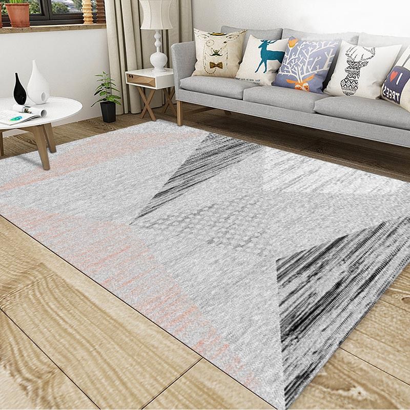 Calming Geo Printed Rug Multicolored Polyster Area Carpet Non-Slip Backing Stain-Resistant Area Rug for Living Room
