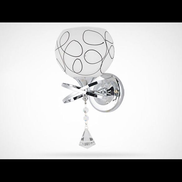 Éclairage de murs sphérique postmoderne éclairage de murs en verre blanc pour chambre