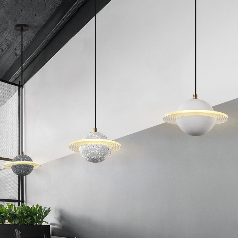 Éclairage à boule de ciment moderne Light Light 8W LED LED Single Head Drop Light pour la chambre