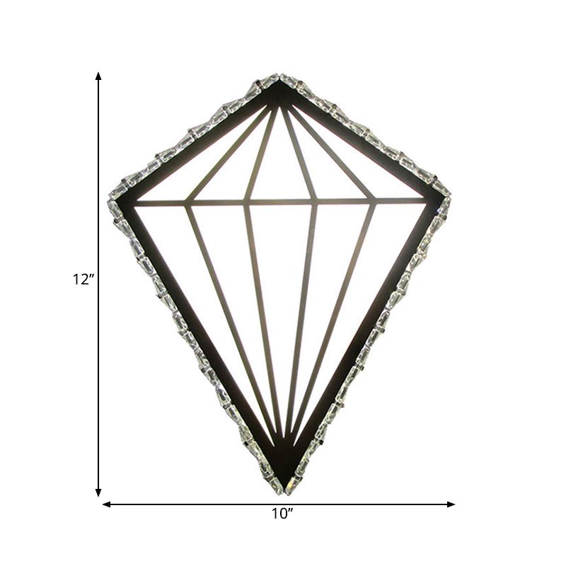 White LED Diamond Wall Lighting Simplicity Acrylic Wall Sconce with Crystal Deco in Warm/White Light