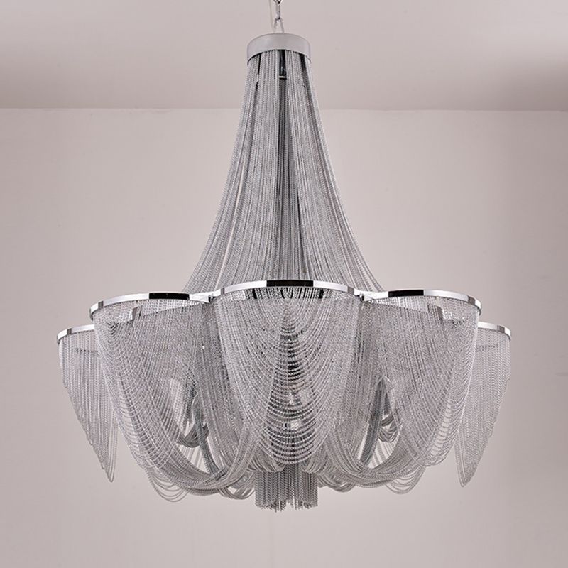 Postmodern Chandelier Light Basket Shape Ceiling Hung Fixtures for Hotel Lobby