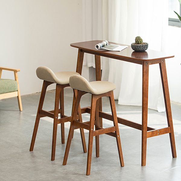 Contemporary 29-inch Upholstered Barstool Rubberwood Footrest Home Stool