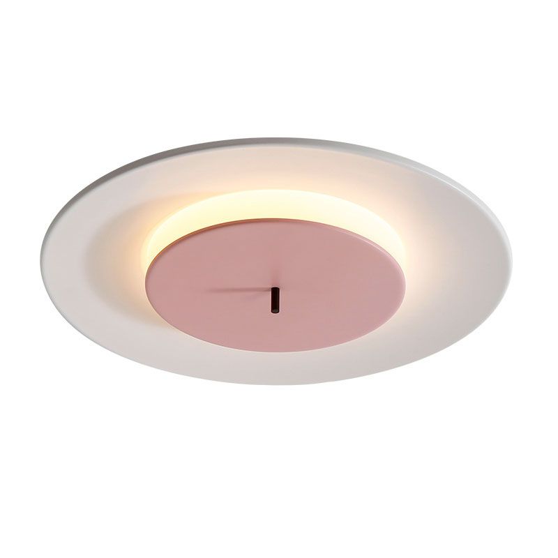 Wrought Iron LED Flush Mount in Modern Simplicity Acrylic Circular Ceiling Light for Cloakroom