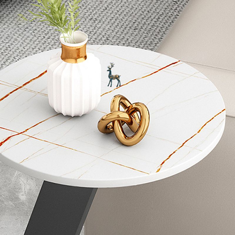 Glam Round Side Table 17.7-inch Metal C End Table for Living Room