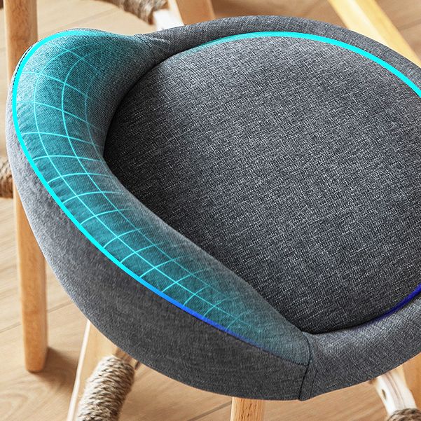 Scandinavian Coffee Shop Low Back Stool Matte Finish Upholstered Bar Stools