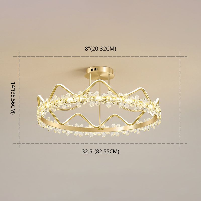 Disponxe de plafond LED circulaire en or