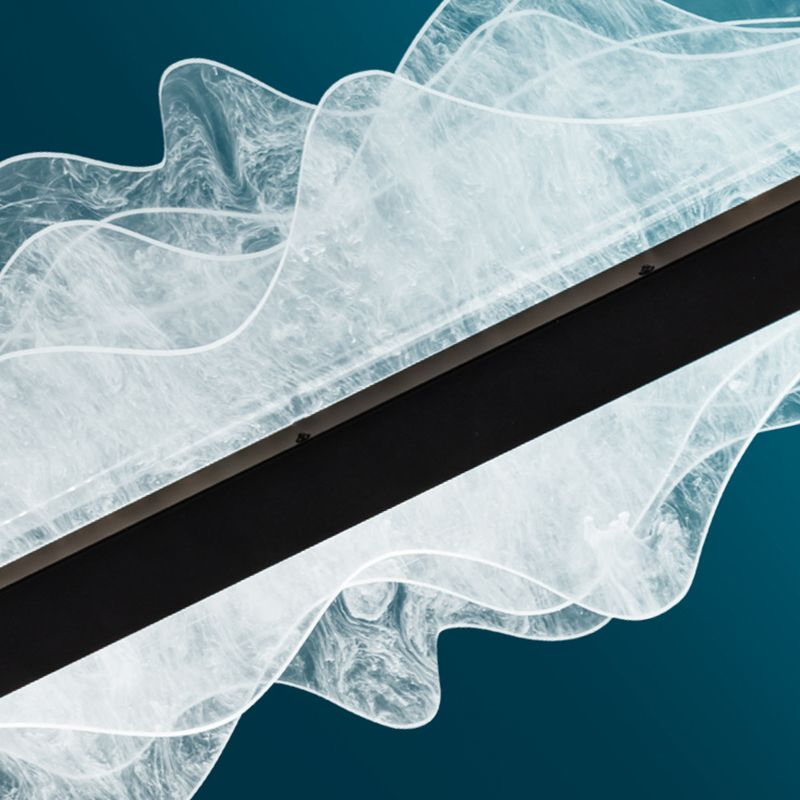 Modern Metal Chandelier Lamp Linear 1-light LED Island Pendant for Dining Room