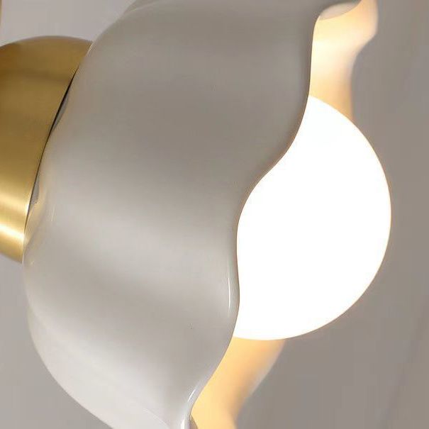 Nordic Style Wall Light Dome Shape Wall Lamp with Ceramic Shade for Bedroom