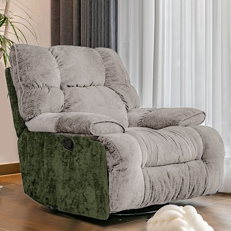 Contemporary Standard Recliner with Tufted Back in Microsuede/Chenille