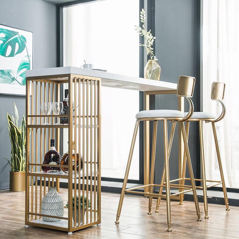 1/3/4 Pieces Glam Bar Set Home Matte Finish Iron Bar Stool and Table Set