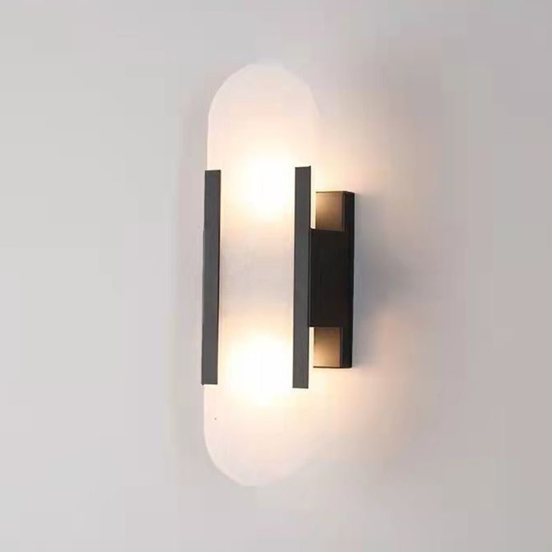 Modern Simple Shape Wall Mounted Light 2 Lights Flush Mount Wall Sconce
