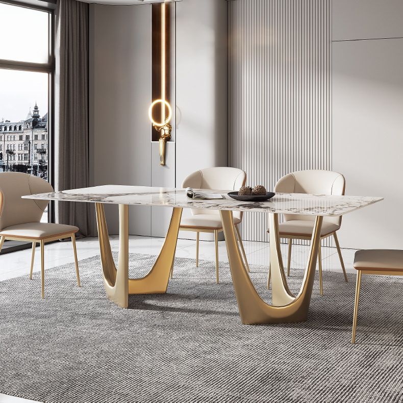 Luxury Sintered Stone Dining Set Rectangle 1/4/5/7 Pieces Dining Room Table Set