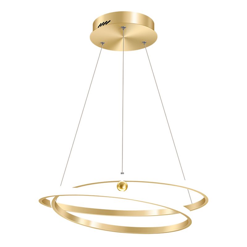 Twist Metal Hanging Light Fixture Minimalist LED Ceiling Pendant Light for Living Room