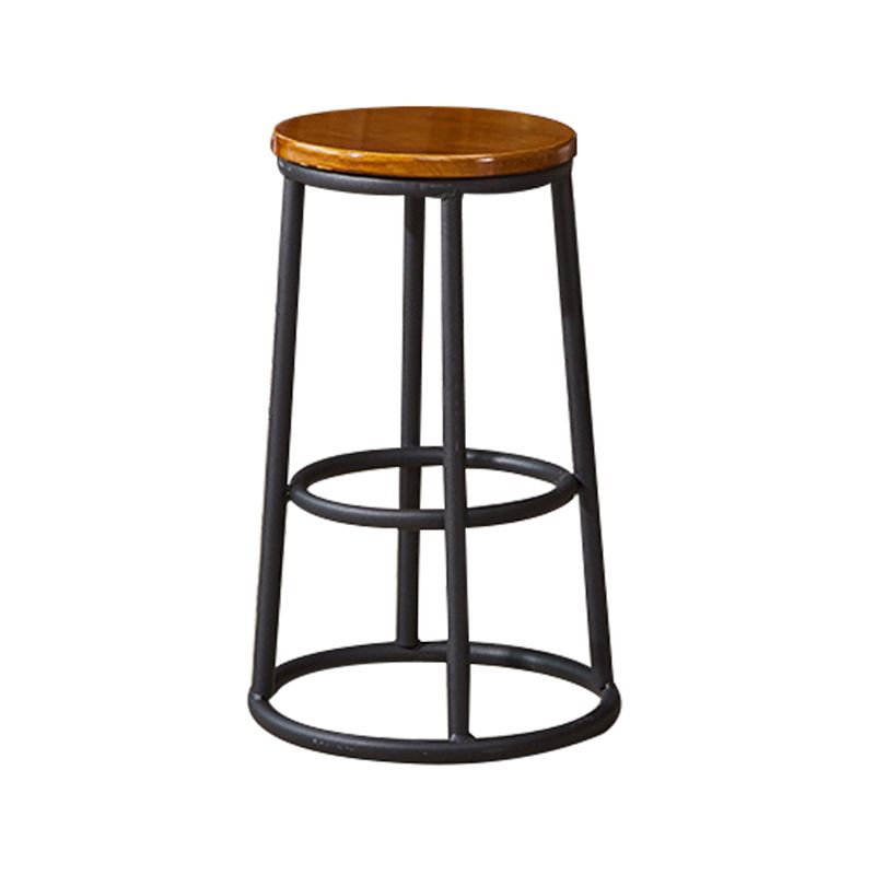 Industrial Armless Backless Counter Stool Steel Cashier Bar Stool with Pedal
