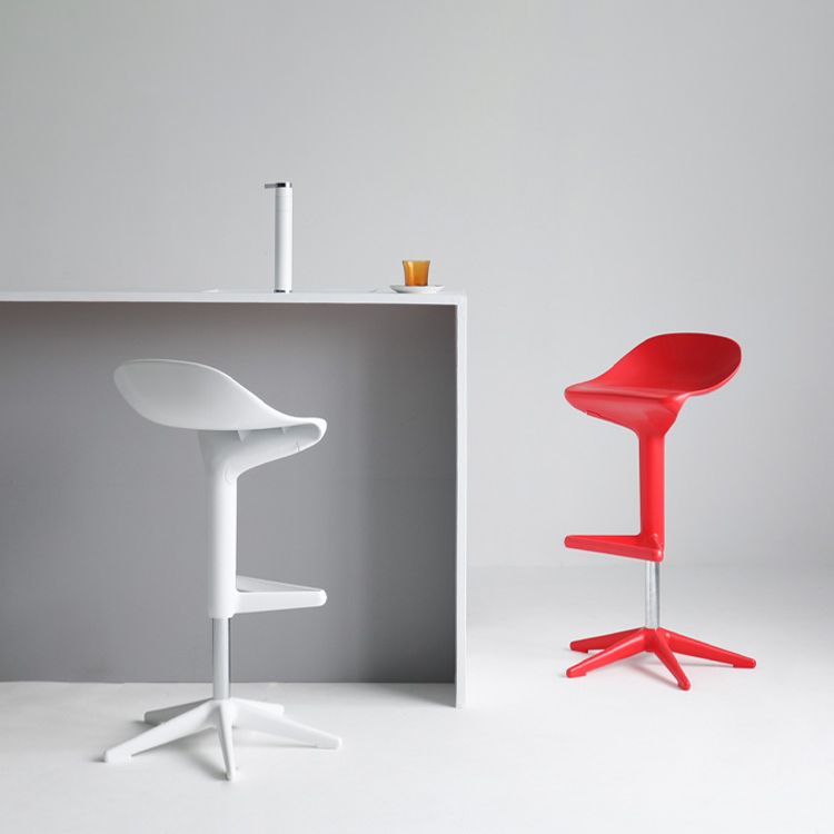 Modern Adjustable Height Counter Stool Plastic Footrest Bar Stool
