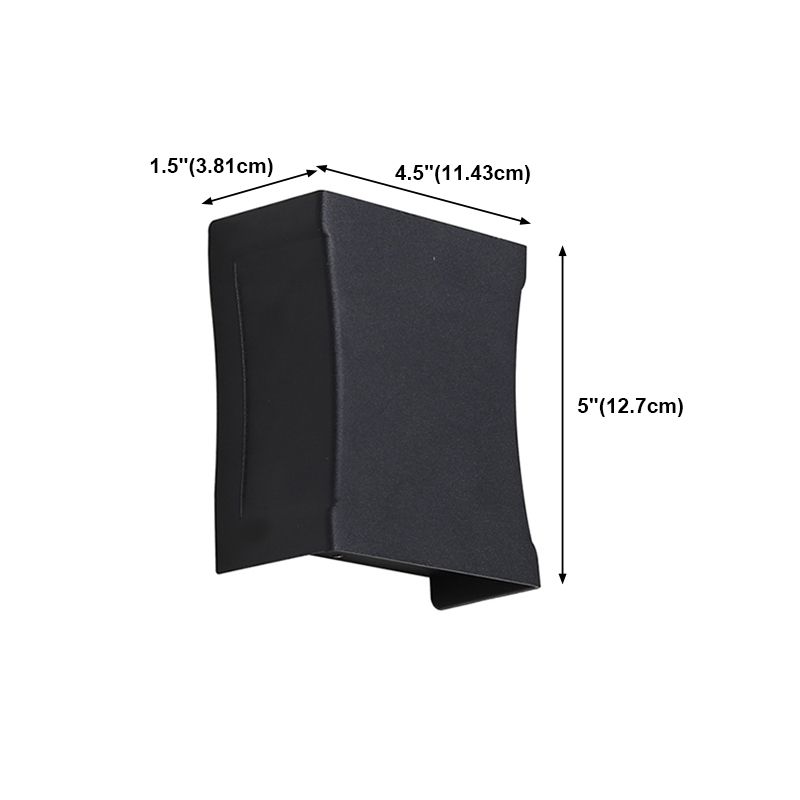 Modern Style Rectangular Wall Sconce Lighting Metal 2 Lights Wall Washer Sconce in Black
