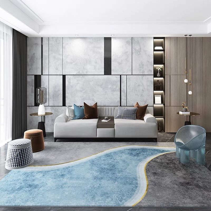 Beige Modern Rug Polyester Graphic Indoor Rug Stain Resistant Indoor Rug for Living Room