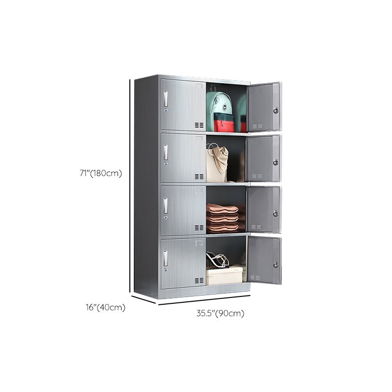 Steel Chrome Storage Cabinet Modern Cabinet with Hinged Doors