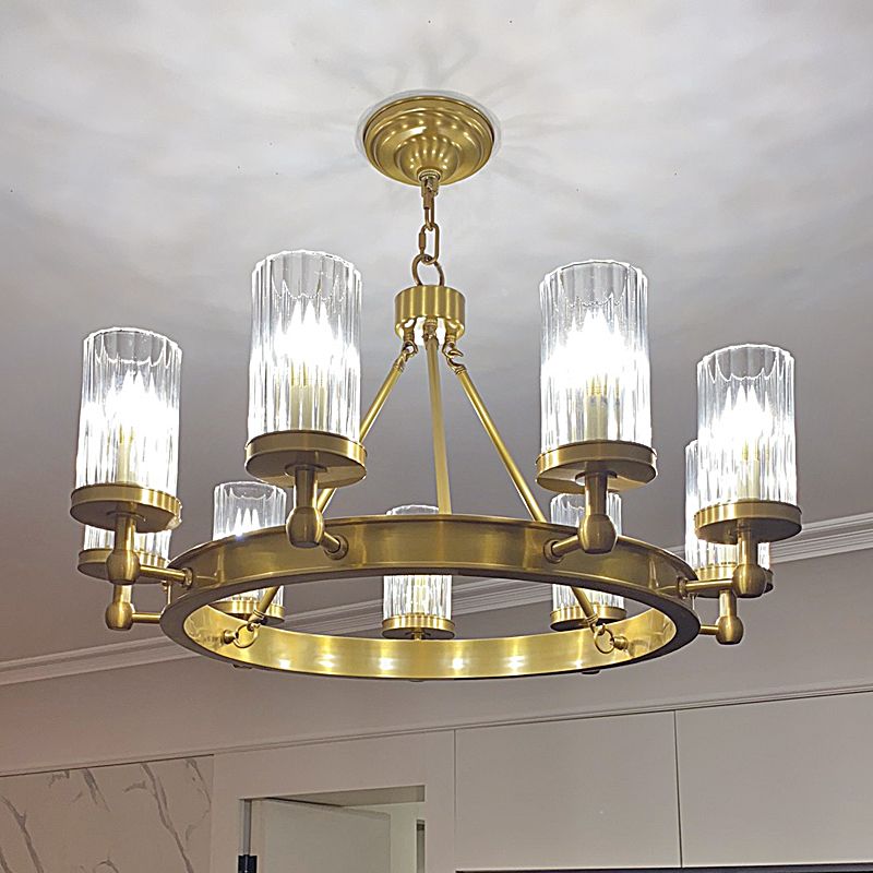 9-lights helder glas kroonluchter hanglamp moderne stijl cirkelvormige hanglampverlichting armaturen