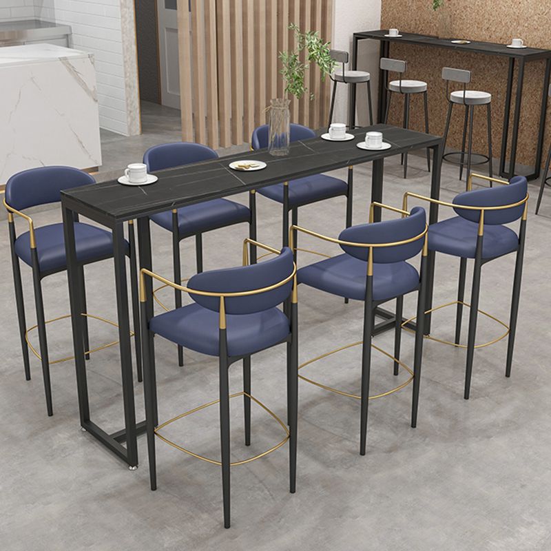 Industrial Style Bar Table 42-inch Height Black Iron Pedestal Bistro Table