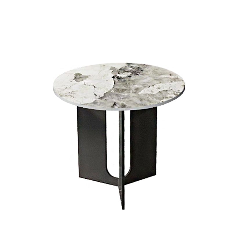 Contemporary Side End Table Metal Pedestal Base Side Table for Home