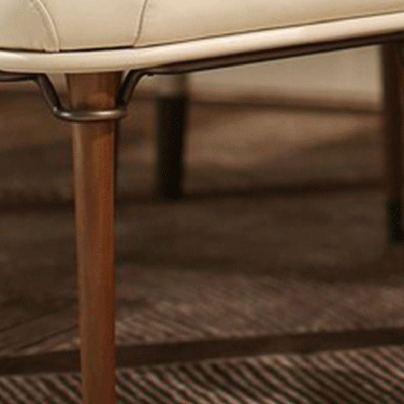 Contemporary Style Leather Chair Armless Parsons Chair with Wooden Legs for Home Use