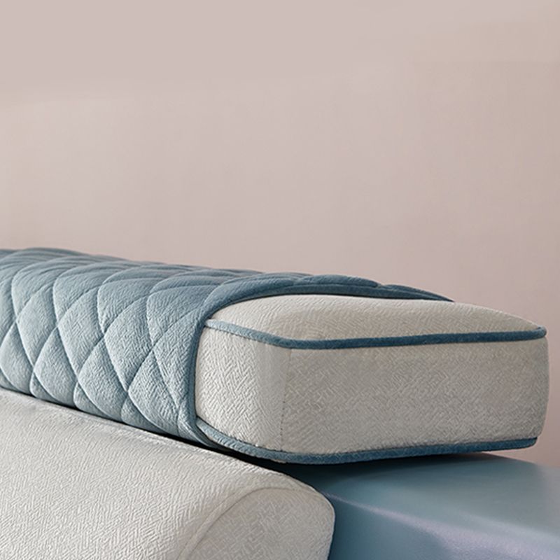 Nordic 4-Seat Sectional & Chaise Pillow Top Arm Sectional Sofa in Blue