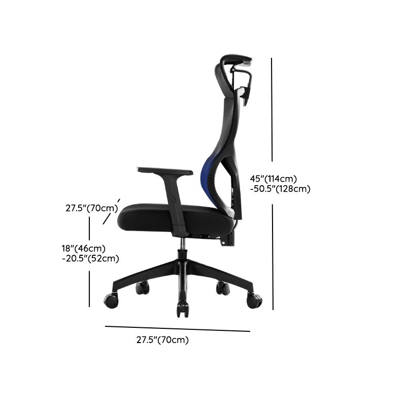 Black Modern Slide Office Chair Adjustable Seat Height Fixed Arms with Wheels