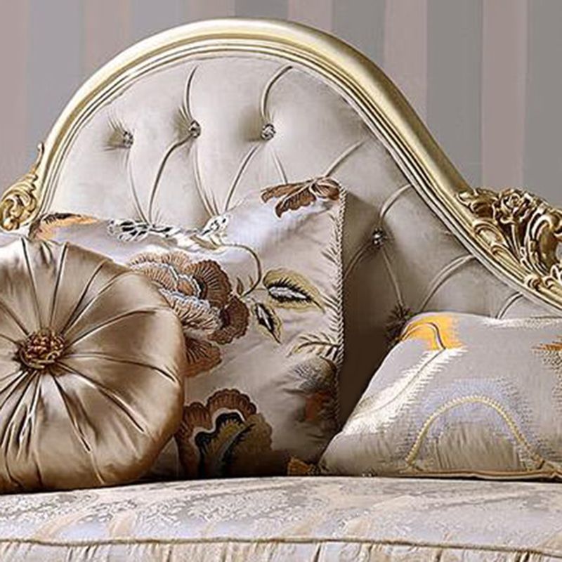 Glam Upholstered Chaise Lounge Couch Wood Chaise Lounge Chair