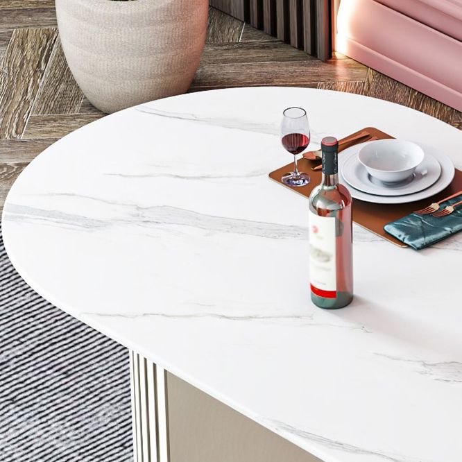 Oval Stone Dining Room Collection Traditional Luxury Home Furniture for Indoor